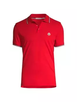 Хлопковая рубашка-поло с короткими рукавами Moncler, красный
