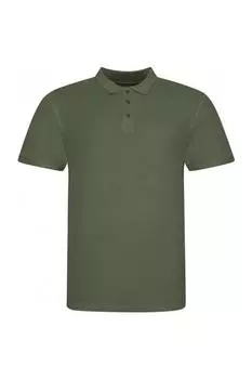 Хлопковая рубашка поло с короткими рукавами Piqu AWDis, зеленый