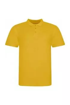 Хлопковая рубашка поло с короткими рукавами Piqu AWDis, желтый