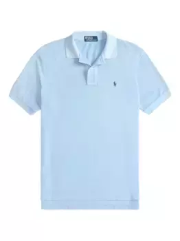 Хлопковая рубашка-поло с короткими рукавами POLO RALPH LAUREN, синий