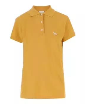 Хлопковая рубашка поло с логотипом Maison Kitsun, желтый