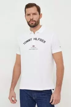 Хлопковая рубашка-поло Tommy Hilfiger, белый