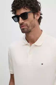 Хлопковая рубашка-поло Tommy Hilfiger, бежевый
