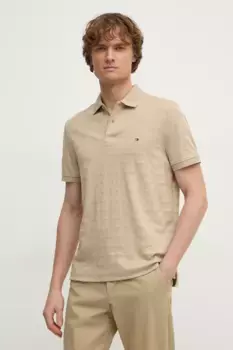 Хлопковая рубашка-поло Tommy Hilfiger, бежевый