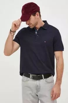 Хлопковая рубашка-поло Tommy Hilfiger, темно-синий