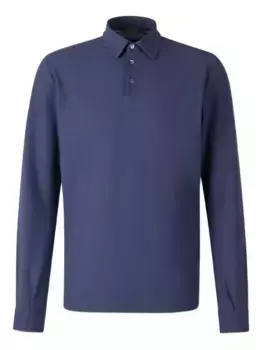 Хлопковая рубашка-поло Zanone, синий