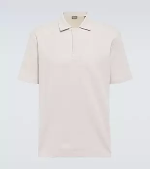 Хлопковая рубашка-поло Zegna, бежевый