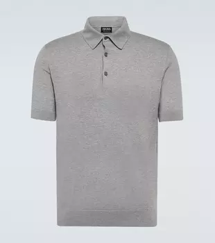 Хлопковая рубашка-поло Zegna, серый