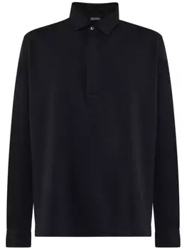 Хлопковая рубашка поло Zegna, синий