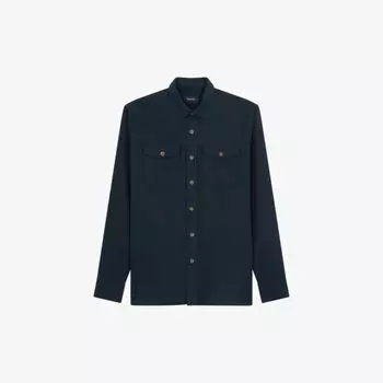 Хлопковая рубашка полуприлегающего кроя Parker Balibaris, цвет night shade