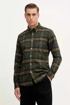 Хлопковая рубашка PORTDOWN Barbour, зеленый