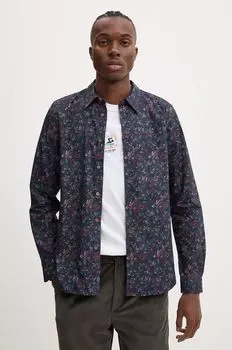 Хлопковая рубашка PS Paul Smith, черный