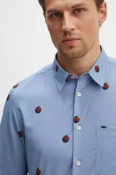 Хлопковая рубашка PS Paul Smith, синий