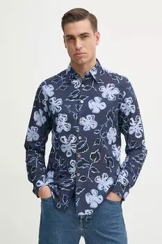 Хлопковая рубашка Ps Paul Smith, темно-синий