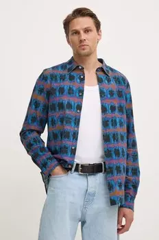 Хлопковая рубашка PS Paul Smith, темно-синий