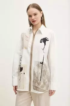 Хлопковая рубашка RECORTES LACROIX Desigual, белый