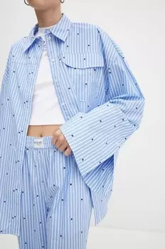 Хлопковая рубашка Rotate, синий