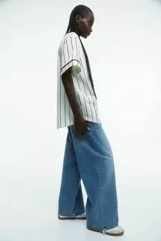 Хлопковая рубашка с аппликацией H&M, бежевый
