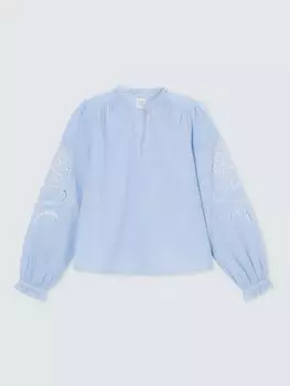 Хлопковая рубашка с ажурной вышивкой John Lewis