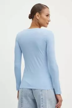 Хлопковая рубашка с длинным рукавом Armani Exchange, синий