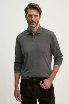 Хлопковая рубашка с длинным рукавом Barbour, серый