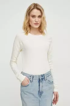 Хлопковая рубашка с длинным рукавом G-Star Raw, бежевый