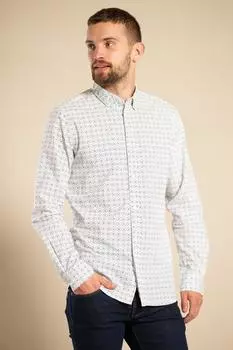 Хлопковая рубашка с длинным рукавом и цветочным принтом French Connection, белый