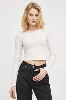 Хлопковая рубашка с длинным рукавом Levi's, розовый