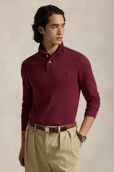 Хлопковая рубашка с длинным рукавом Polo Ralph Lauren, красный