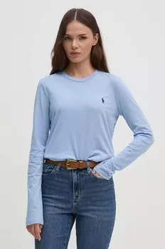 Хлопковая рубашка с длинным рукавом Polo Ralph Lauren, синий