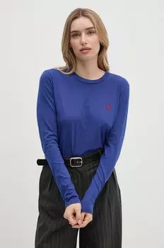 Хлопковая рубашка с длинным рукавом Polo Ralph Lauren, синий
