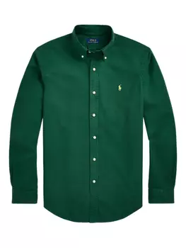 Хлопковая рубашка с длинным рукавом Polo Ralph Lauren, зеленый