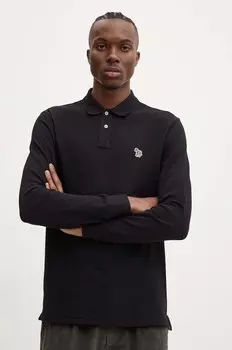 Хлопковая рубашка с длинным рукавом PS Paul Smith, черный
