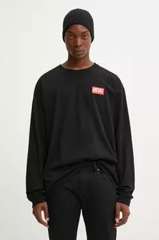 Хлопковая рубашка с длинным рукавом T-BOXT-LS-LAB Diesel, черный