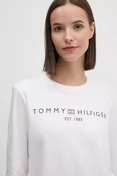 Хлопковая рубашка с длинным рукавом Tommy Hilfiger, белый