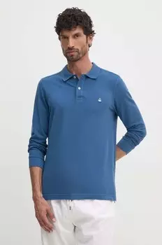 Хлопковая рубашка с длинным рукавом United Colors of Benetton, синий