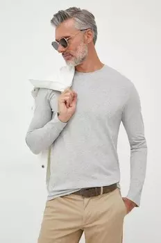 Хлопковая рубашка с длинным рукавом United Colors of Benetton, серый