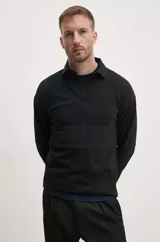 Хлопковая рубашка с длинным рукавом United Colors of Benetton, черный