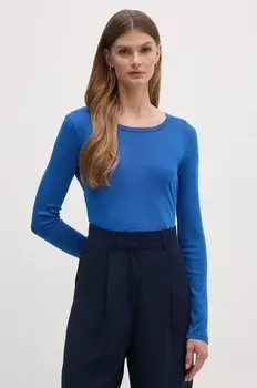 Хлопковая рубашка с длинным рукавом United Colors of Benetton, синий