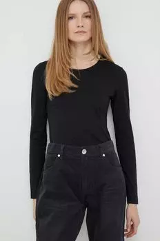 Хлопковая рубашка с длинными рукавами Calvin Klein, черный