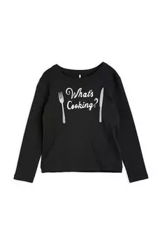 Хлопковая рубашка с длинными рукавами для мальчиков и девочек Mini Rodini, черный