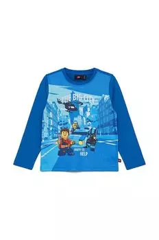 Хлопковая рубашка с длинными рукавами для мальчиков и девочек Lego, темно-синий
