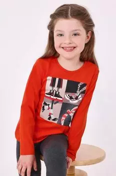 Хлопковая рубашка с длинными рукавами для мальчиков и девочек Mayoral, красный