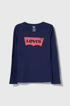 Хлопковая рубашка с длинными рукавами для мальчиков и девочек Levi's, синий
