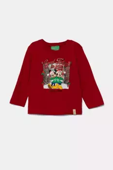 Хлопковая рубашка с длинными рукавами для мальчиков и девочек United Colors of Benetton, красный