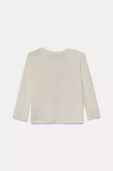 Хлопковая рубашка с длинными рукавами для мальчиков и девочек United Colors of Benetton, бежевый