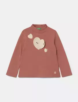 Хлопковая рубашка с длинными рукавами для мальчиков и девочек United Colors of Benetton, оранжевый