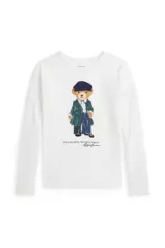 Хлопковая рубашка с длинными рукавами для мальчиков и девочек Polo Ralph Lauren, белый