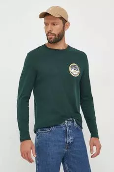 Хлопковая рубашка с длинными рукавами Guess, зеленый
