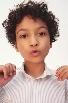 Хлопковая рубашка с длинными рукавами H&M, белый